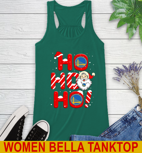 Golden State Warriors NBA Basketball Ho Ho Ho Santa Claus Merry Christmas Shirt Racerback Tank 5