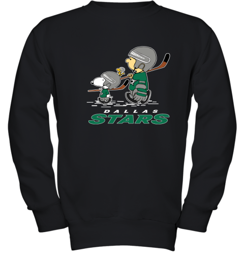 Let's Play Dallas Star Ice Hockey Snoopy NHL Youth Sweatshirt