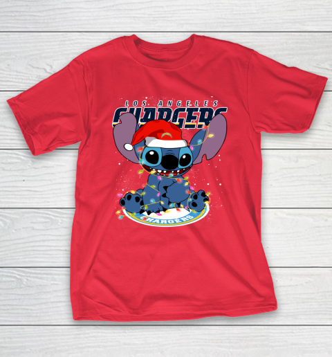 Los Angeles Chargers NFL Football noel stitch Christmas T-Shirt 7