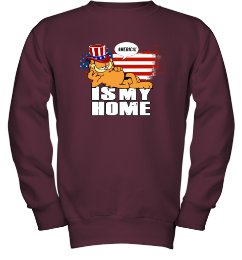 America Is My Home Garfield Independence Day 4th Of July Youth Sweatshirt