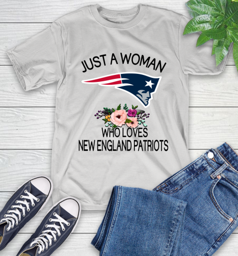 NFL Just A Woman Who Loves New England Patriots Football Sports T-Shirt