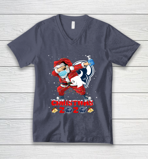 Los Angeles Rams Funny Santa Claus Dabbing Christmas 2020 NFL V-Neck T-Shirt 7