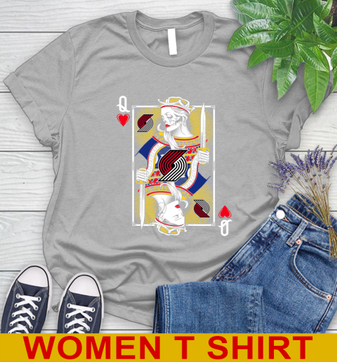 NBA Basketball Portland Trail Blazers The Queen Of Hearts Card Shirt Women's T-Shirt 5
