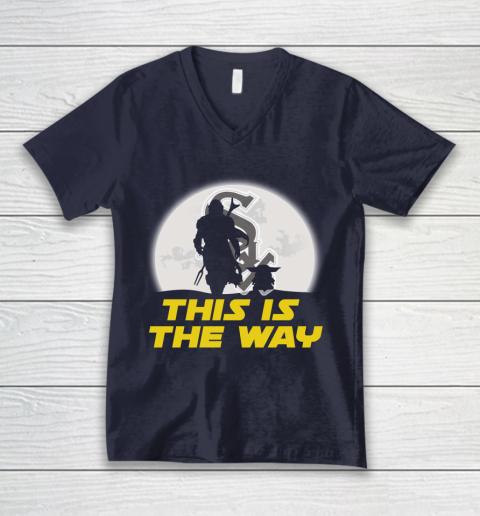 Chicago White Sox MLB Baseball Star Wars Yoda And Mandalorian This Is The Way V-Neck T-Shirt 2