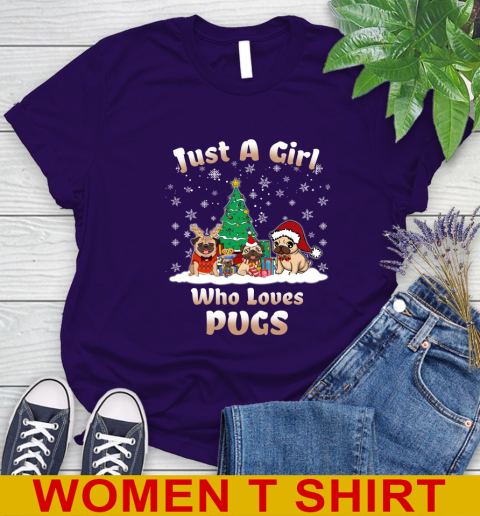 Christmas Just a girl who love pugs dog pet lover 88