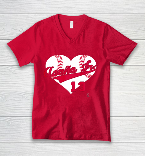 Ronald Acuna Jr Baseball Heart Gameday V-Neck T-Shirt 6