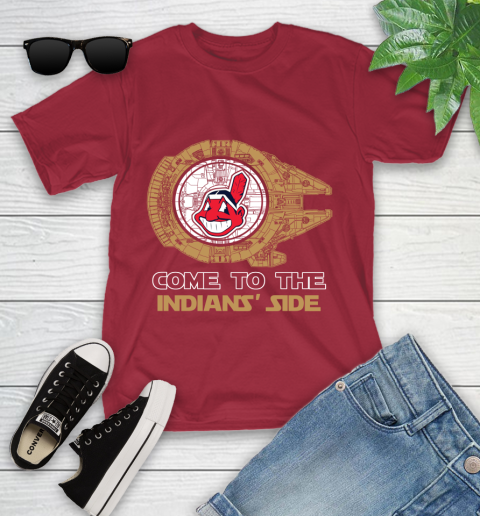MLB Come To The Cleveland Indians Side Star Wars Baseball Sports Youth T-Shirt 14
