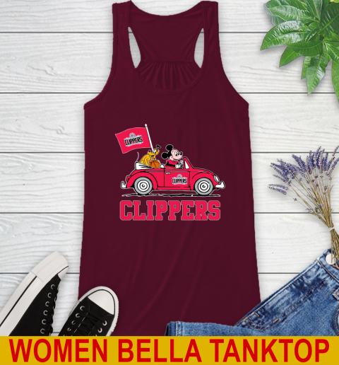 NBA Basketball LA Clippers Pluto Mickey Driving Disney Shirt Racerback Tank 3