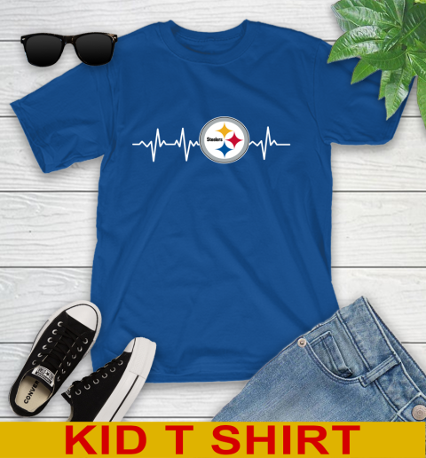 Pittsburgh Steelers NFL Football Heart Beat Shirt Youth T-Shirt 10