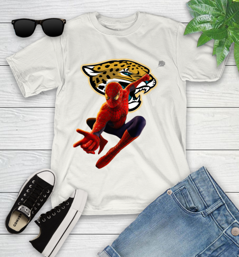 NFL Spider Man Avengers Endgame Football Jacksonville Jaguars Youth T-Shirt