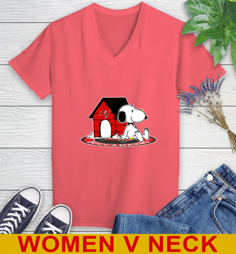 NFL Football Tampa Bay Buccaneers Snoopy The Peanuts Movie Shirt Women's V-Neck T-Shirt 7