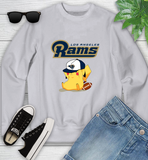 NFL Pikachu Football Sports Los Angeles Rams Youth Sweatshirt 4