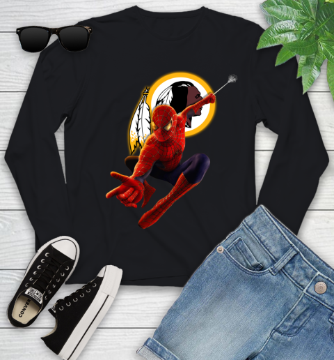 NFL Spider Man Avengers Endgame Football Washington Redskins Youth Long Sleeve 2