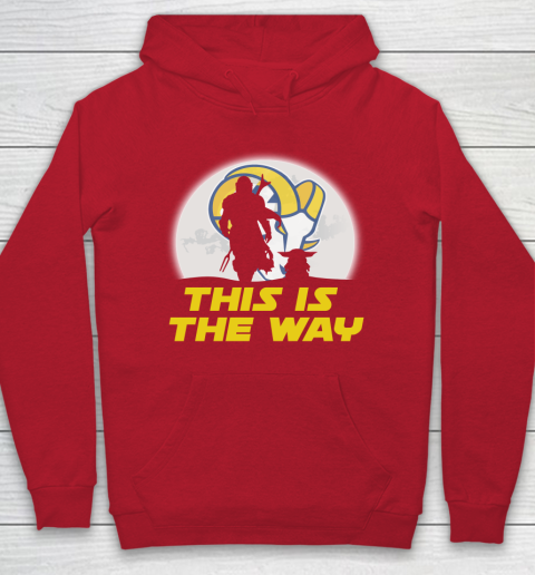 Los Angeles Rams NFL Football Star Wars Yoda And Mandalorian This Is The Way Hoodie 7