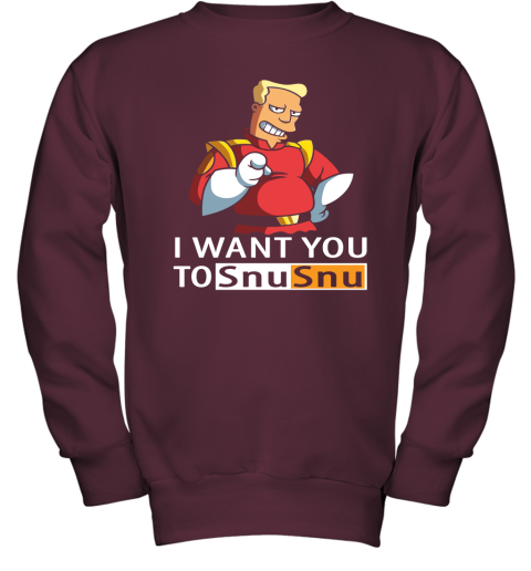 7tkz i want you to snusnu futurama mashup pornhub logo shirts youth sweatshirt 47 front maroon