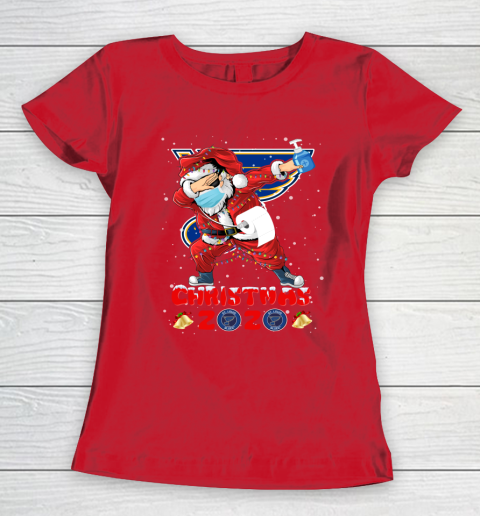 St.Louis Blues Funny Santa Claus Dabbing Christmas 2020 NHL Women's T-Shirt 9