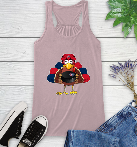 Columbus Blue Jackets Turkey Thanksgiving Day Racerback Tank 11