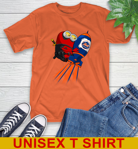 MLB Baseball New York Mets Deadpool Minion Marvel Shirt T-Shirt 4