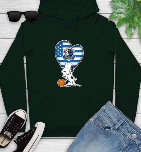 Dallas Mavericks NBA Basketball The Peanuts Movie Adorable Snoopy Youth Hoodie 13