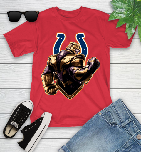 NFL Thanos Avengers Endgame Football Sports Indianapolis Colts Youth T-Shirt 10
