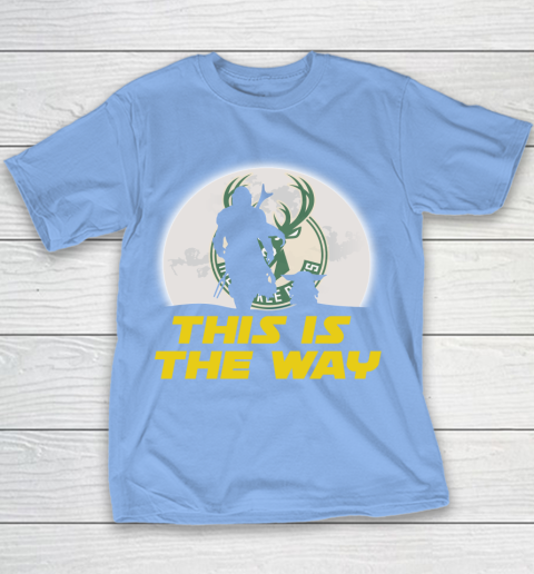 Milwaukee Bucks NBA Basketball Star Wars Yoda And Mandalorian This Is The Way Youth T-Shirt 8