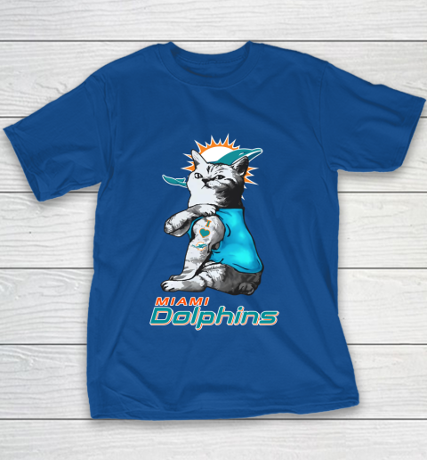 NFL Football My Cat Loves Miami Dolphins Youth T-Shirt 6
