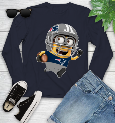 NFL New England Patriots Minions Disney Football Sports Youth Long Sleeve 3