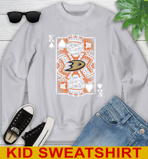 Anaheim Ducks NHL Hockey The King Of Spades Death Cards Shirt Youth Sweatshirt 3