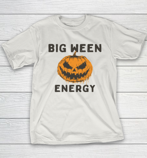 Halloween Pumpkin Head Big Ween Energy Spooky Youth T-Shirt 9