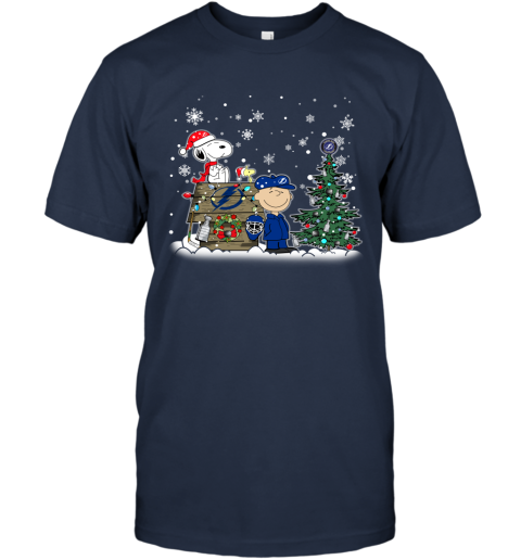 NHL Tampa Bay Lightning Snoopy Charlie Brown Woodstock Christmas Stanley Cup Hockey T Shirt r0xVyV3ZxLP classic t shirt 2 95 151514 front navy