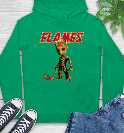Calgary Flames NHL Hockey Groot Marvel Guardians Of The Galaxy Hoodie 8