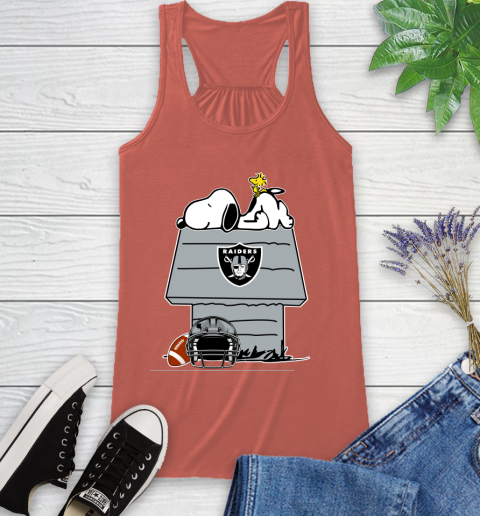 Oakland Raiders NFL Football Snoopy Woodstock The Peanuts Movie Racerback Tank 4