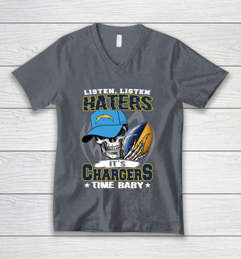 Listen Haters It is CHARGERS Time Baby NFL V-Neck T-Shirt 4