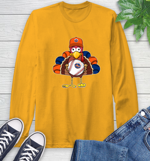 New York Mets Turkey thanksgiving Long Sleeve T-Shirt 3
