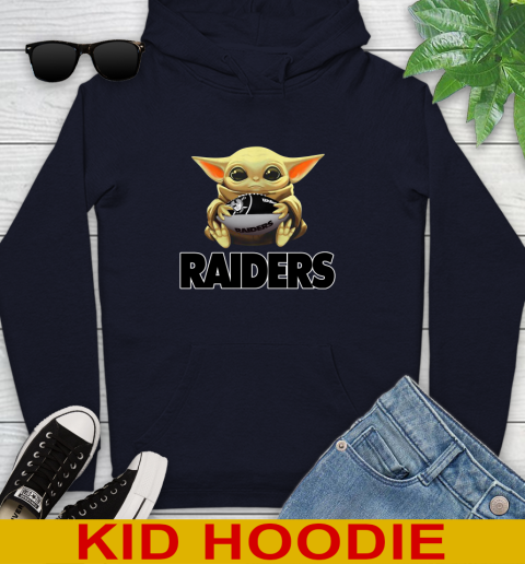 NFL Football Oakland Raiders Baby Yoda Star Wars Shirt Youth Hoodie Tee For Sports