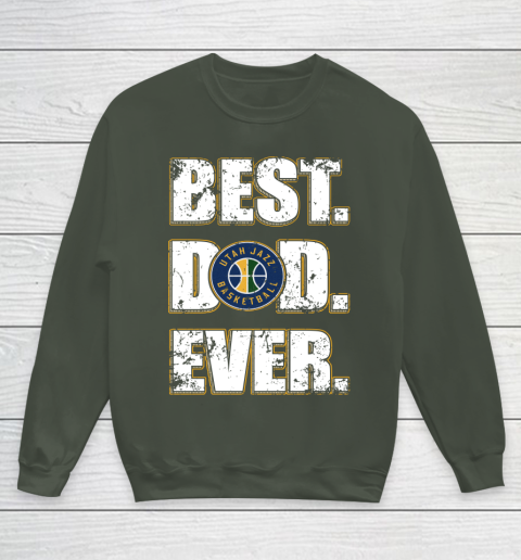 NBA Utah Jazz Basketball Best Dad Ever Family Shirt Youth Sweatshirt 8