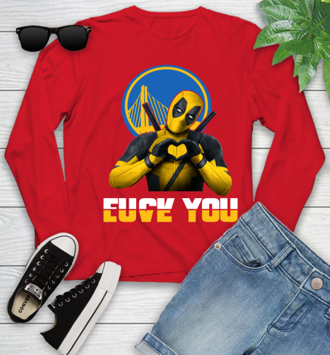 NBA Golden State Warriors Deadpool Love You Fuck You Basketball Sports Youth Long Sleeve 11