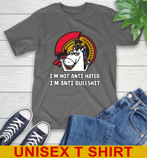 Ottawa Senators NHL Hockey Unicorn I'm Not Anti Hater I'm Anti Bullshit T-Shirt 8