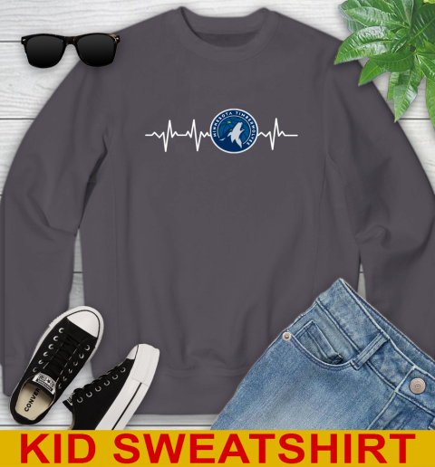 Minnesota Timberwolves NBA Basketball Heart Beat Shirt Youth Sweatshirt 5