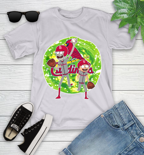 MLB St.Louis Cardinals Rick And Morty Baseball Sports Youth T-Shirt 4
