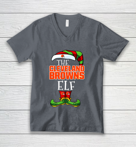 Cleveland Browns Christmas ELF Funny NFL V-Neck T-Shirt 4