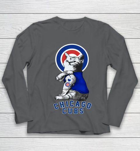 MLB Baseball My Cat Loves Chicago Cubs Youth Long Sleeve 6