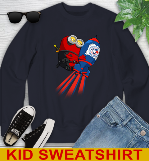 MLB Baseball Toronto Blue Jays Deadpool Minion Marvel Shirt Youth Sweatshirt 2