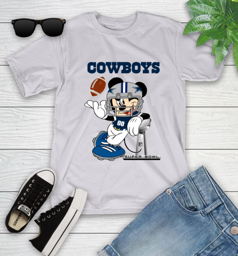 NFL Dallas Cowboys Mickey Mouse Disney Super Bowl Football T Shirt Youth T-Shirt 4