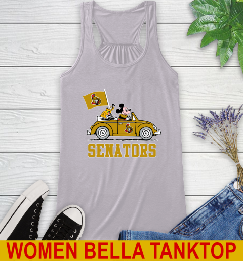NHL Hockey Ottawa Senators Pluto Mickey Driving Disney Shirt Racerback Tank 5