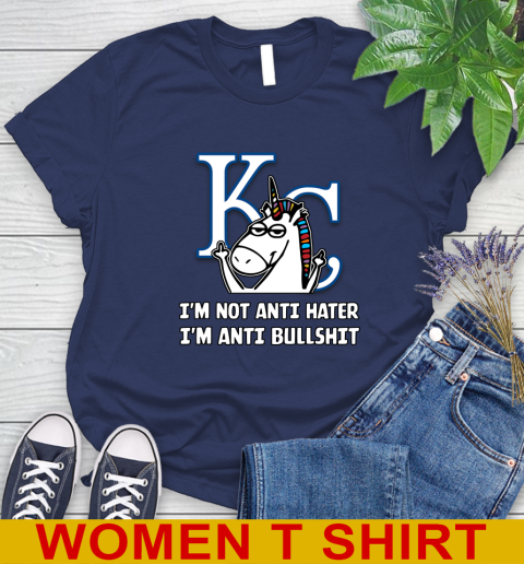 Los Angeles Angels MLB Baseball Unicorn I'm Not Anti Hater I'm Anti Bullshit (2) Women's T-Shirt 12