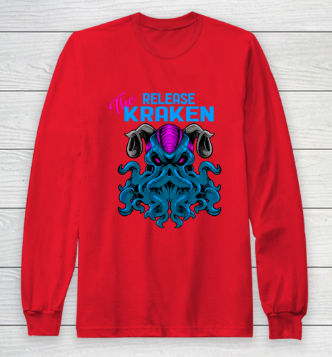 Kraken Sea Monster Vintage Release the Kraken Giant Kraken Long Sleeve T-Shirt 7
