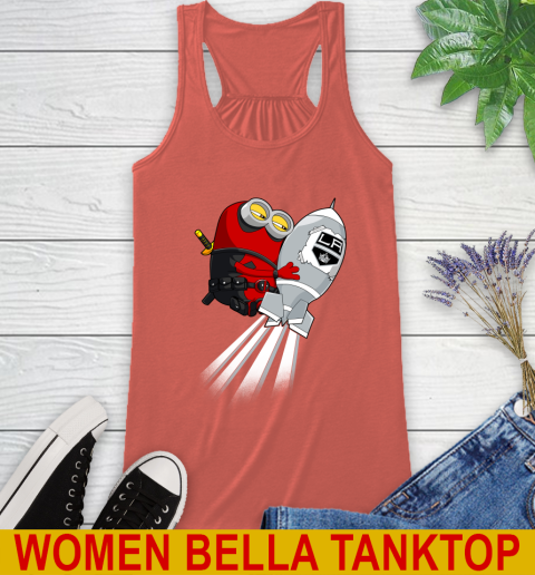 NHL Hockey Los Angeles Kings Deadpool Minion Marvel Shirt Racerback Tank 3