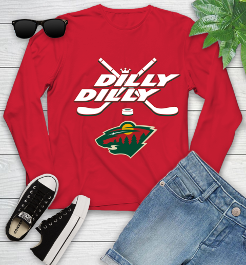 NHL Minnesota Wild Dilly Dilly Hockey Sports Youth Long Sleeve 11