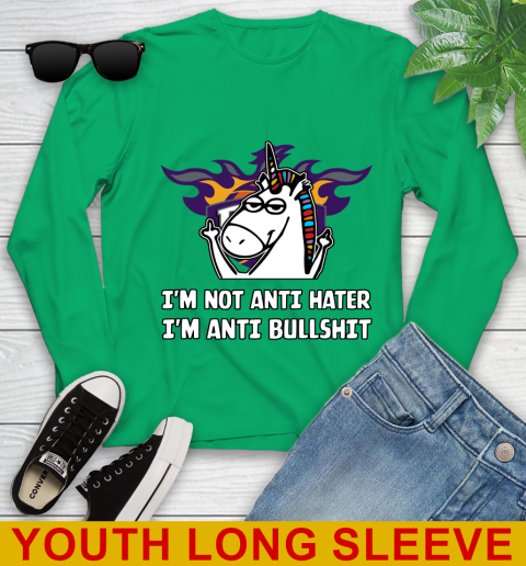 Phoenix Suns NBA Basketball Unicorn I'm Not Anti Hater I'm Anti Bullshit Youth Long Sleeve 7